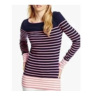Lilly Pulitzer Navy and Pink Striped Top